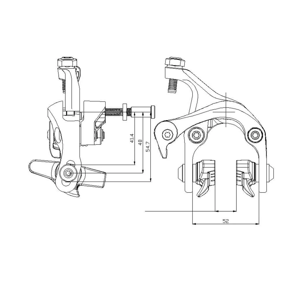 1 Set Racing Road Dual Pivot Bike Bicycle Aluminum Side Pull Caliper Brake Front Brake   Rear Brake