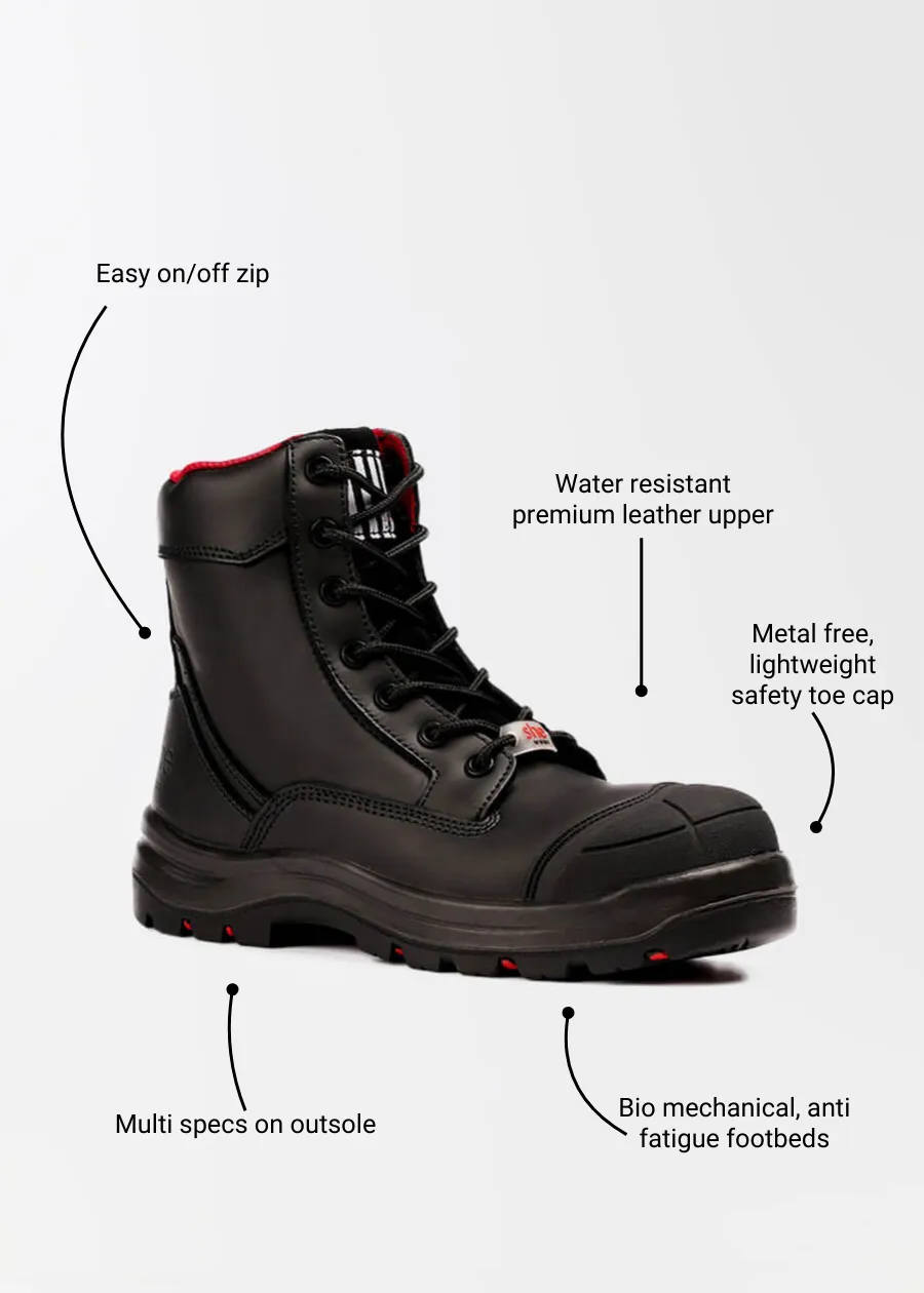 Achieves: womens safety work boots (zip)