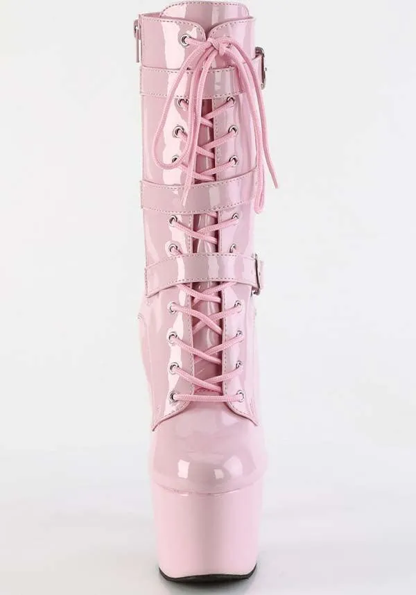 ADORE-1043 [Baby Pink Patent] | PLATFORM BOOTS [PREORDER]