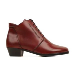 Almeria - Ladies Oxblood Calf Leather Ankle Boot