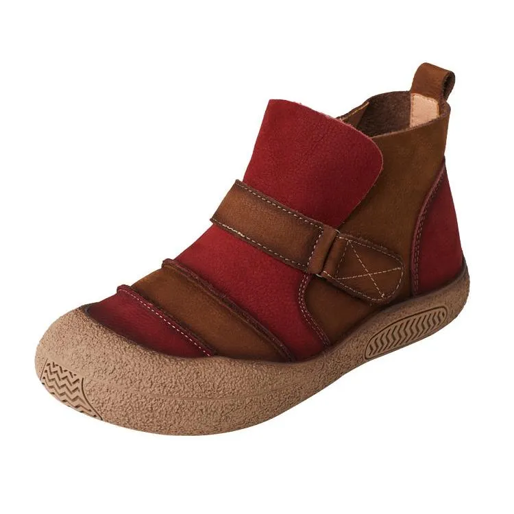 Babakud Women Autumn Leather Hand- Stitched Ankle Boots