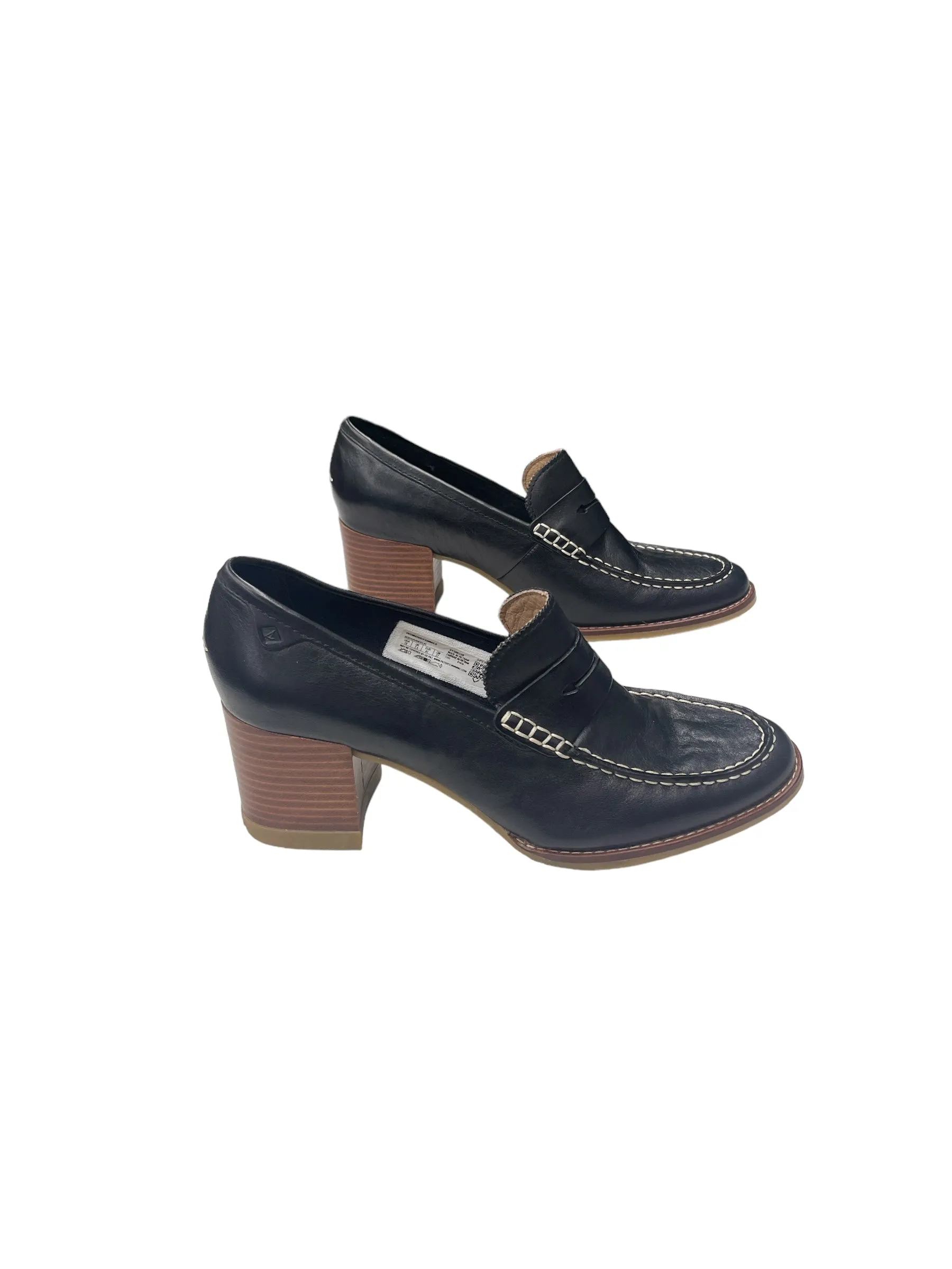 Black Shoes Heels Block Sperry, Size 10