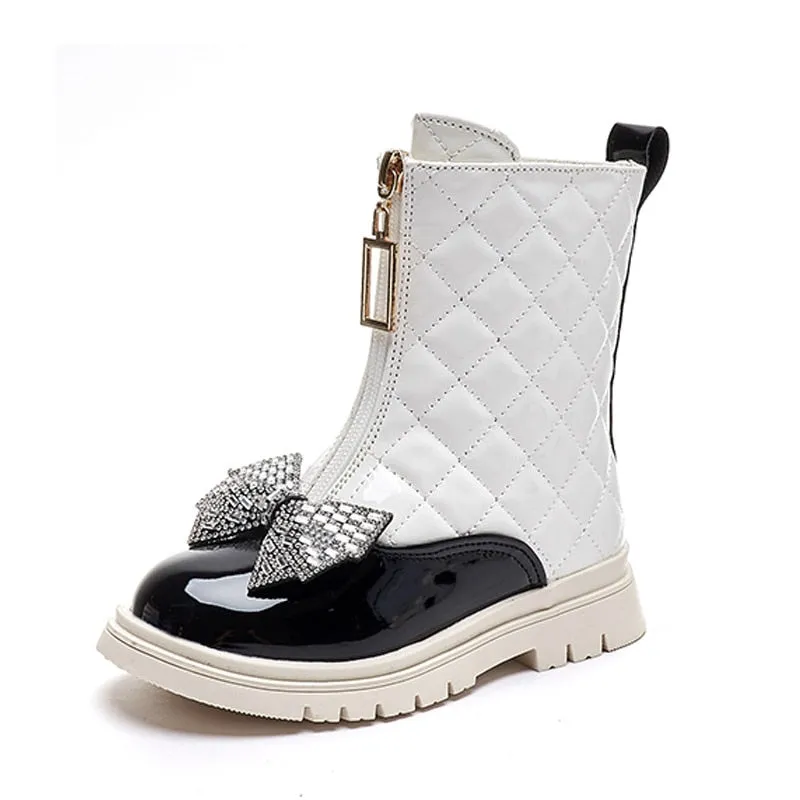 Bling Bow Quilted Boots