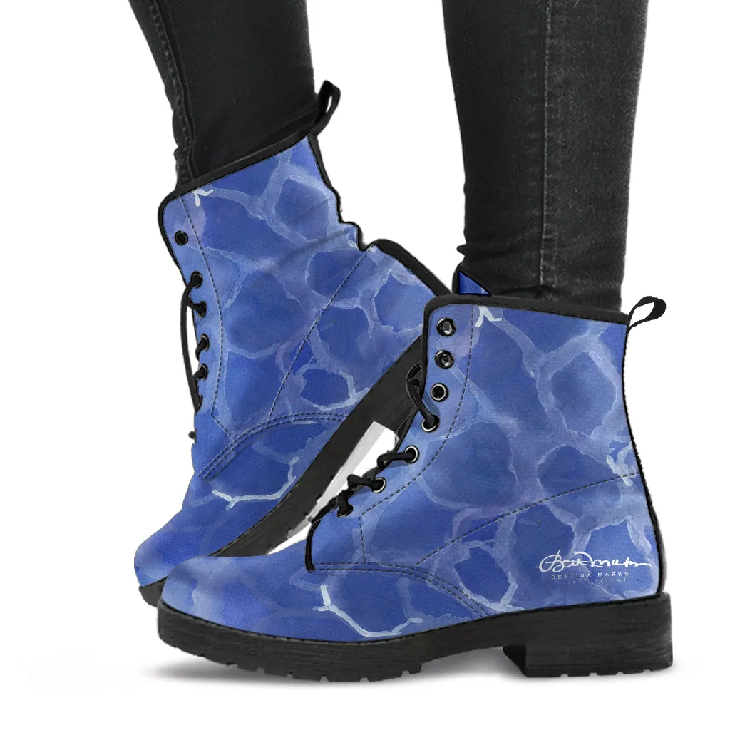 Blue Pool Leather Boots (Vegan)