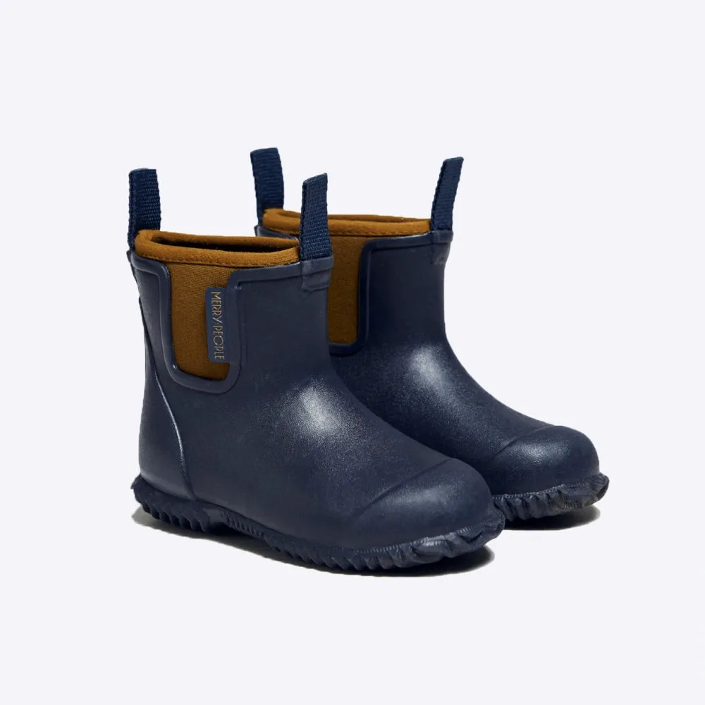 Bobbi Kids Rain Boot // Oxford Blue & Tan