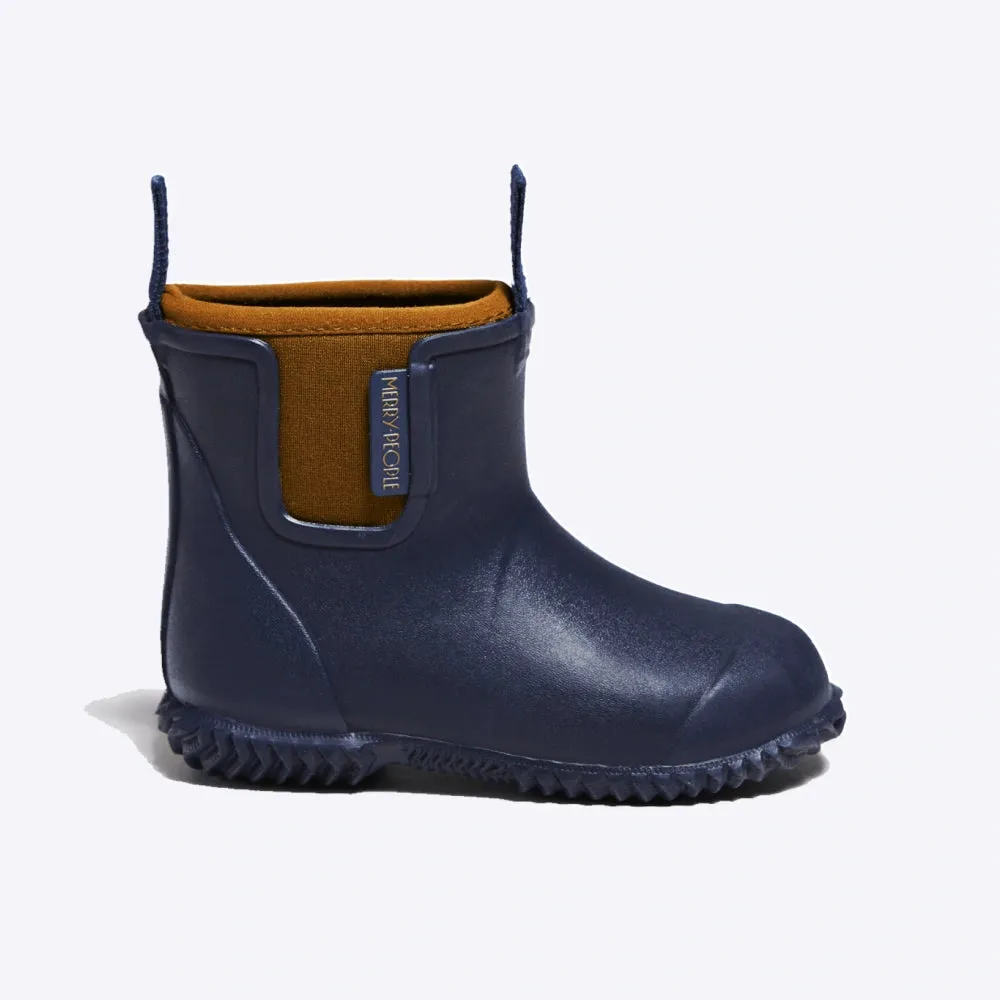 Bobbi Kids Rain Boot // Oxford Blue & Tan