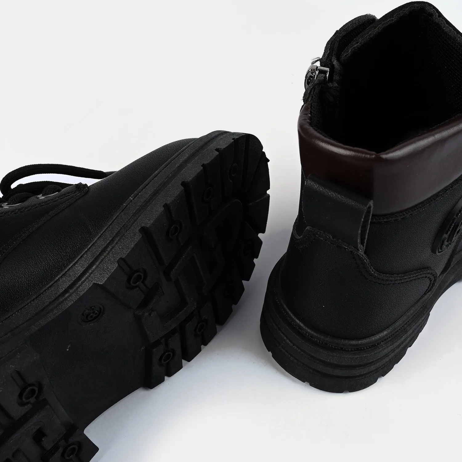 Boys Boots WS-001-Black/Coffee