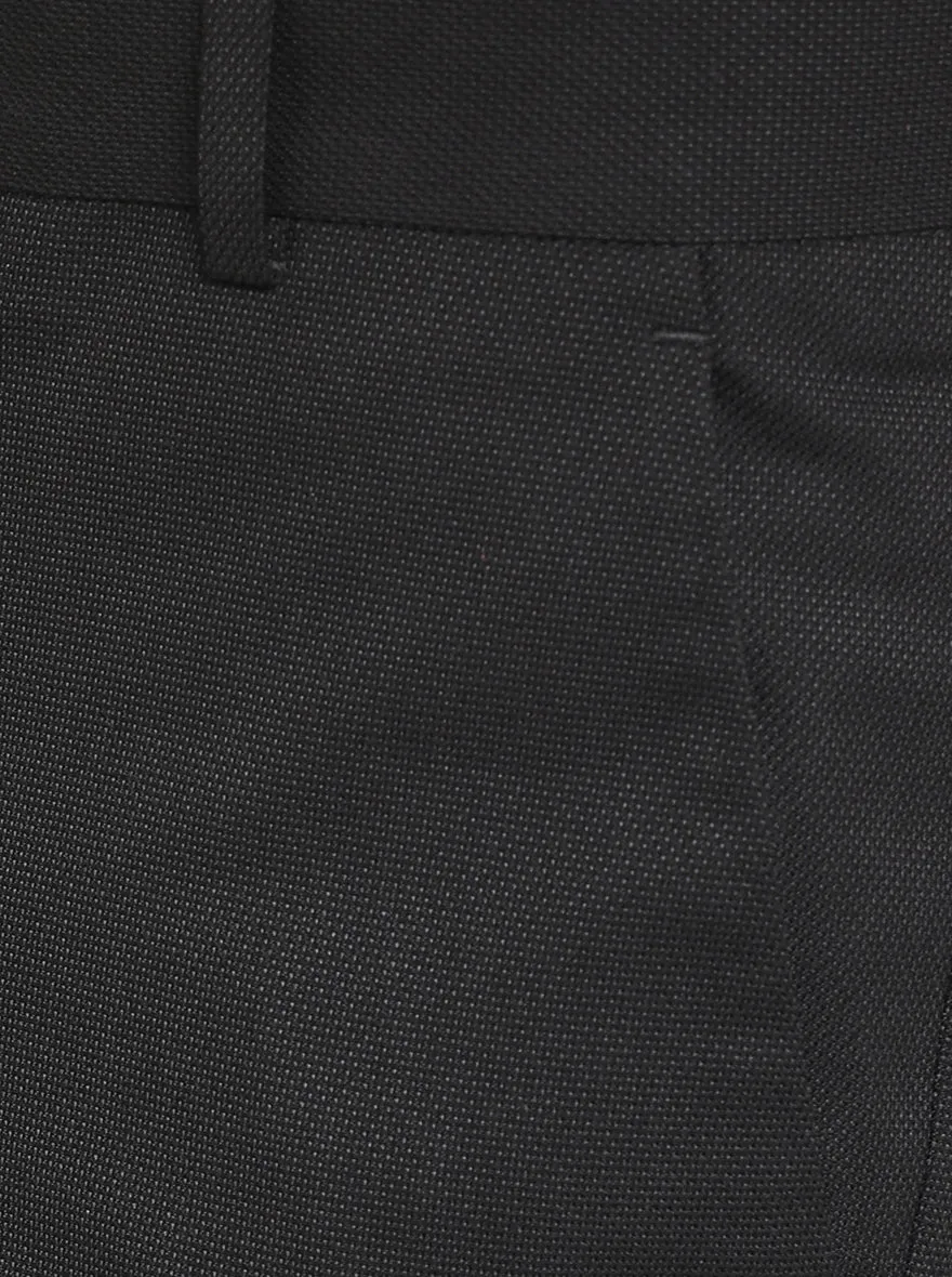 Dark Grey Solid Super Slim Fit Formal Trouser | JadeBlue