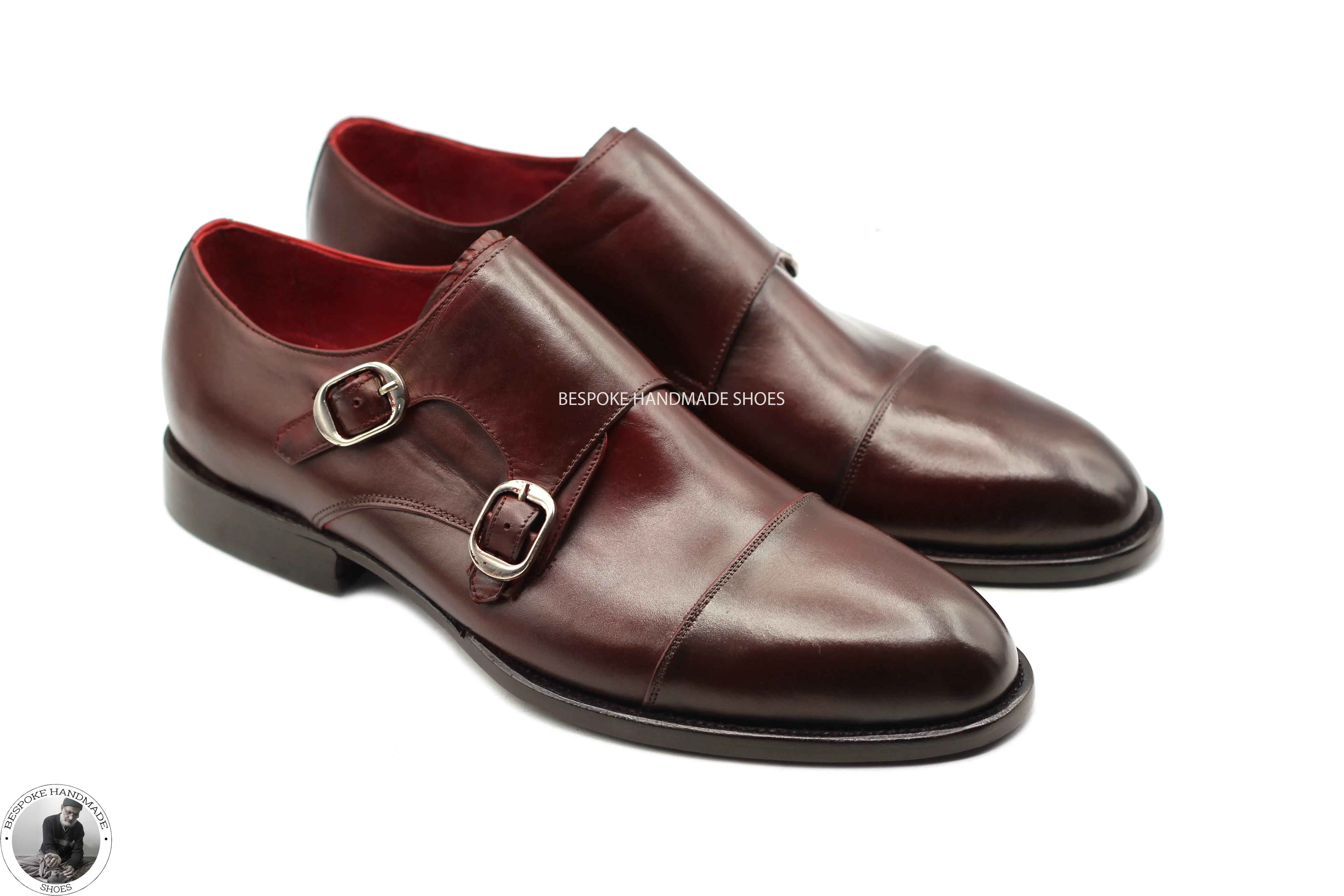 Double Monk Strap Toe Cap Shoe