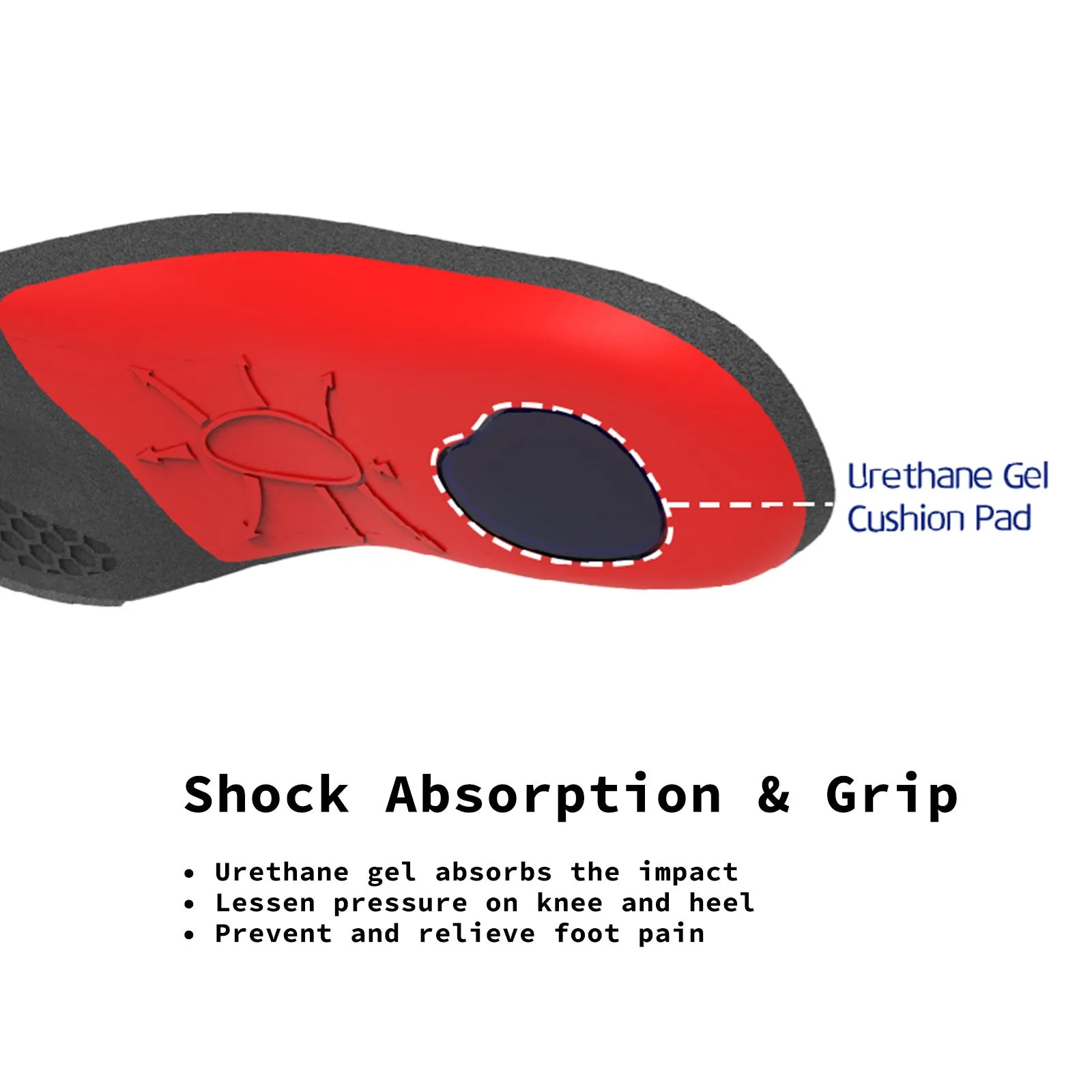 Durable Arch Support Shoe Insoles with Gel Cushion, Bibal