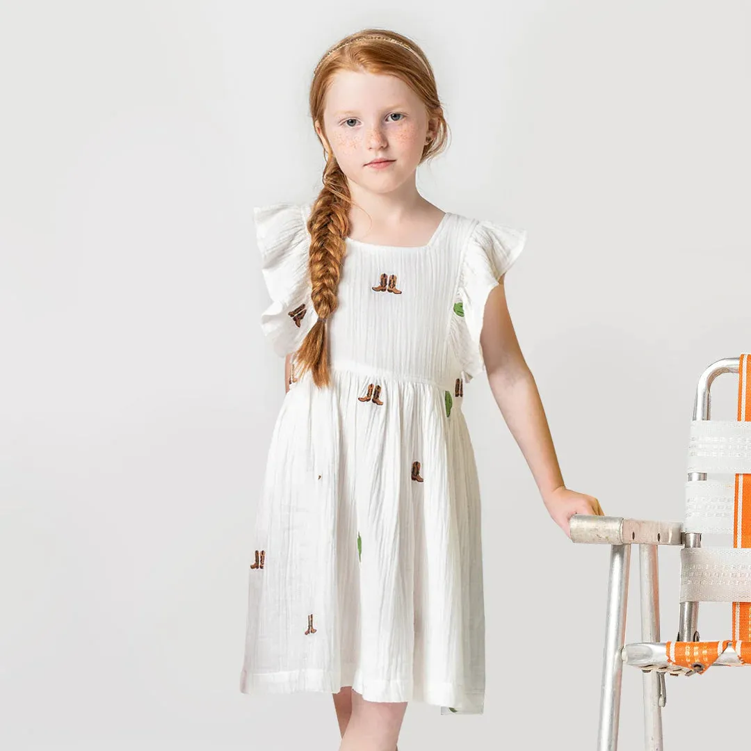 Girls Elsie Dress - Rodeo Embroidery