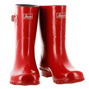 Half Height Rain Boots - Red Gloss - Wide Foot & Ankle