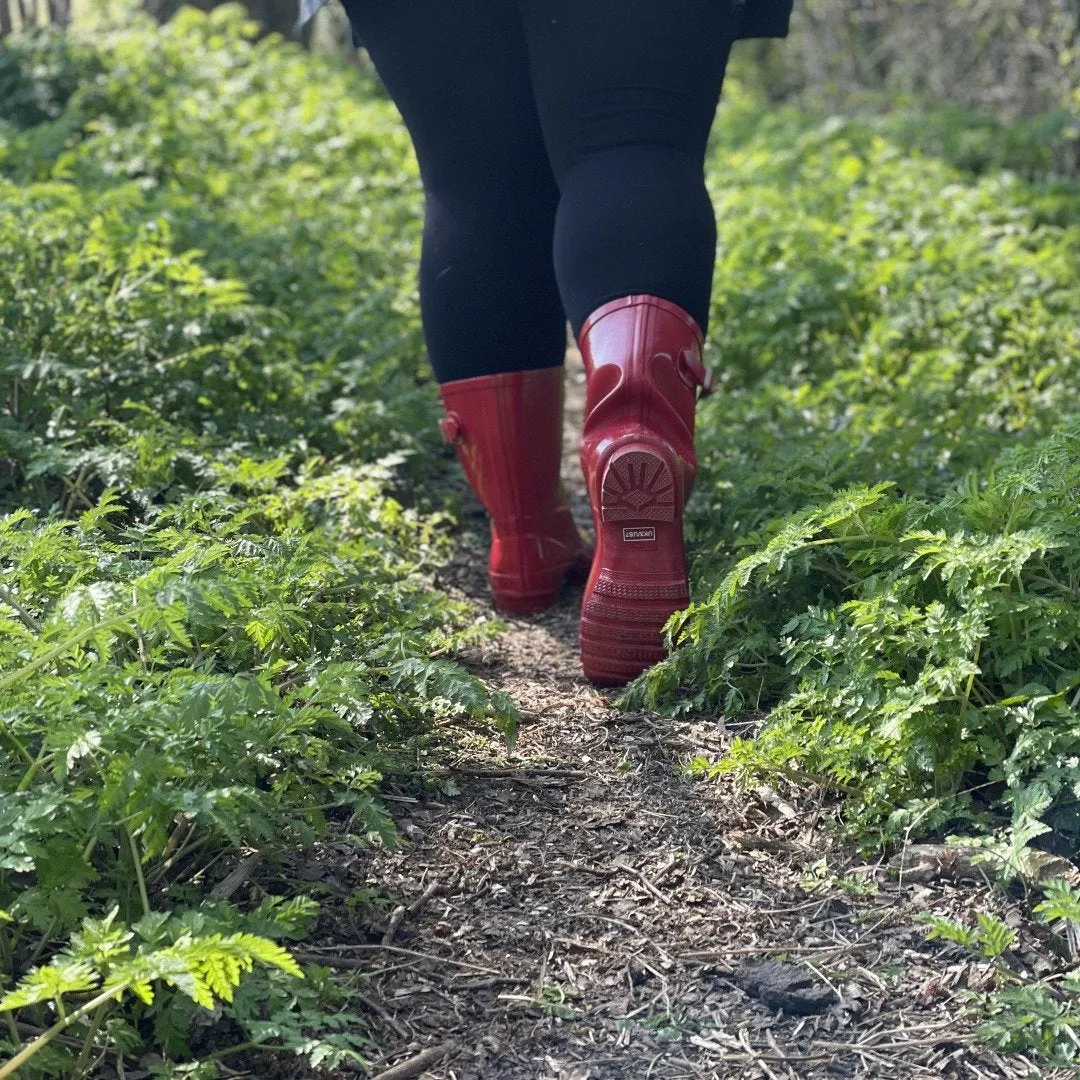 Half Height Rain Boots - Red Gloss - Wide Foot & Ankle