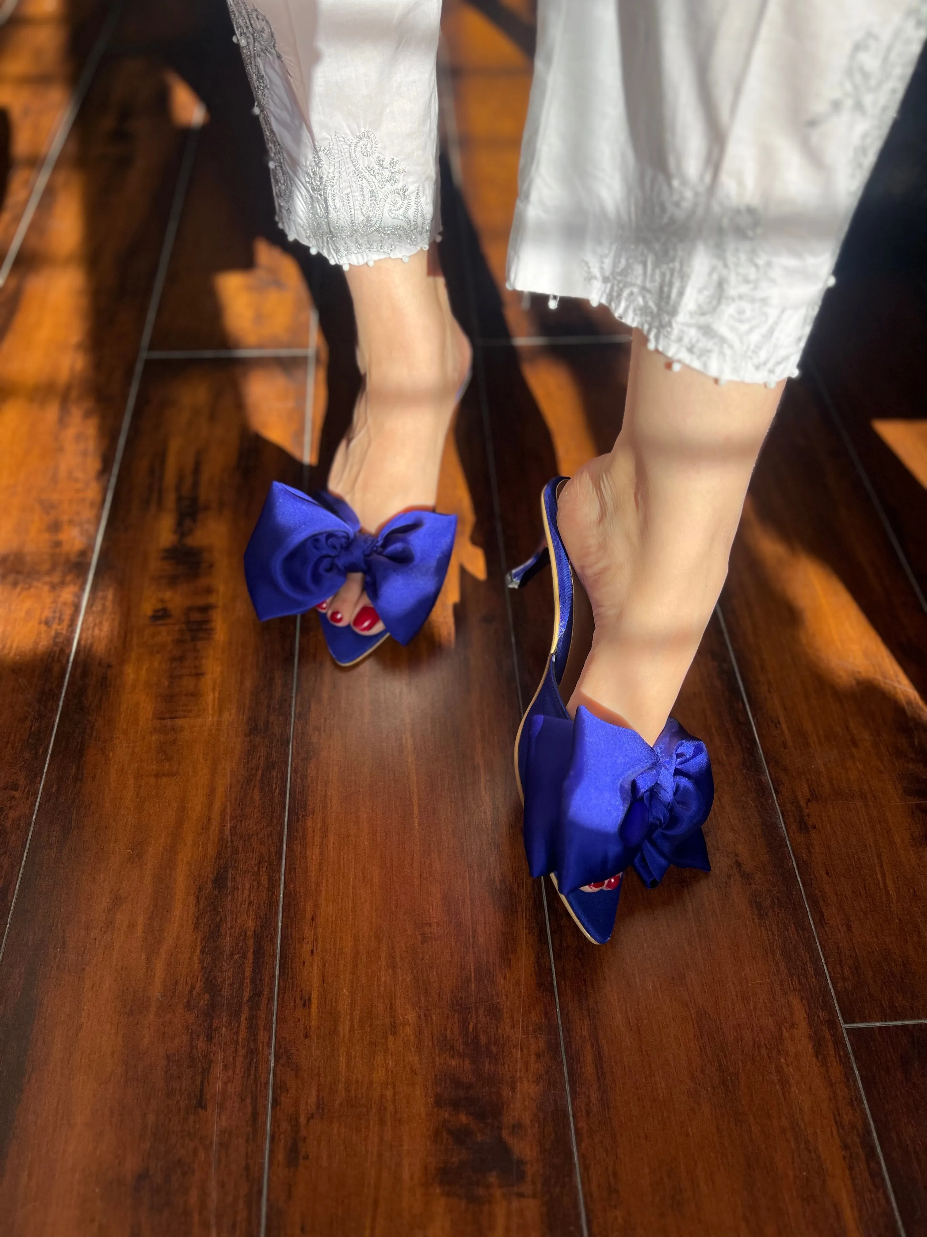 Hannah Bow Heels - Blue