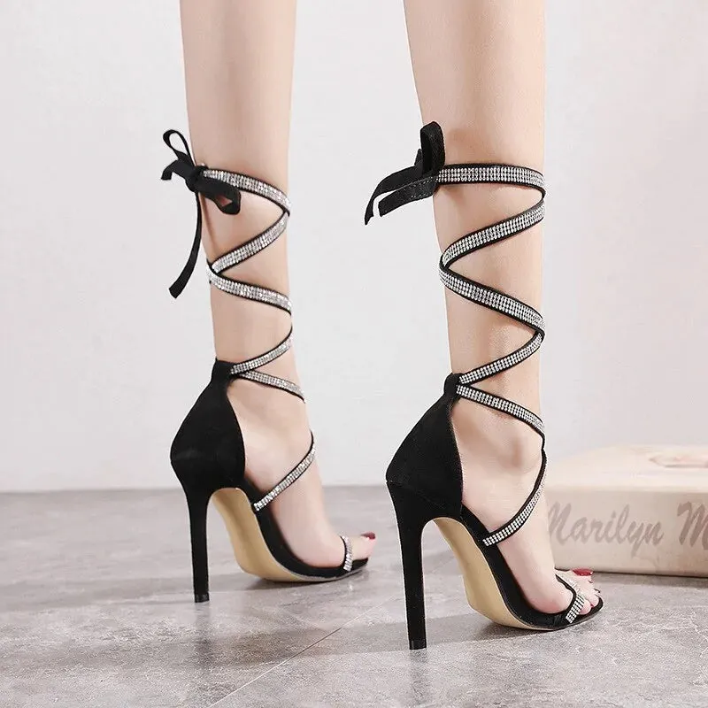 High Heels Gladiator Lace-Up Sandals