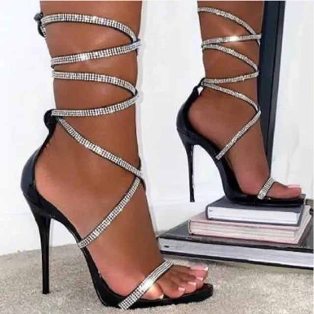 High Heels Gladiator Lace-Up Sandals