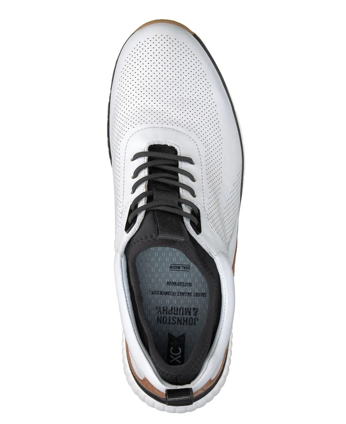 Johnston & Murphy men's luxe hybrid golf lace-up sneakers, white