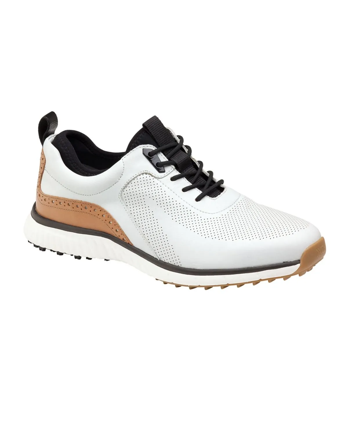 Johnston & Murphy men's luxe hybrid golf lace-up sneakers, white