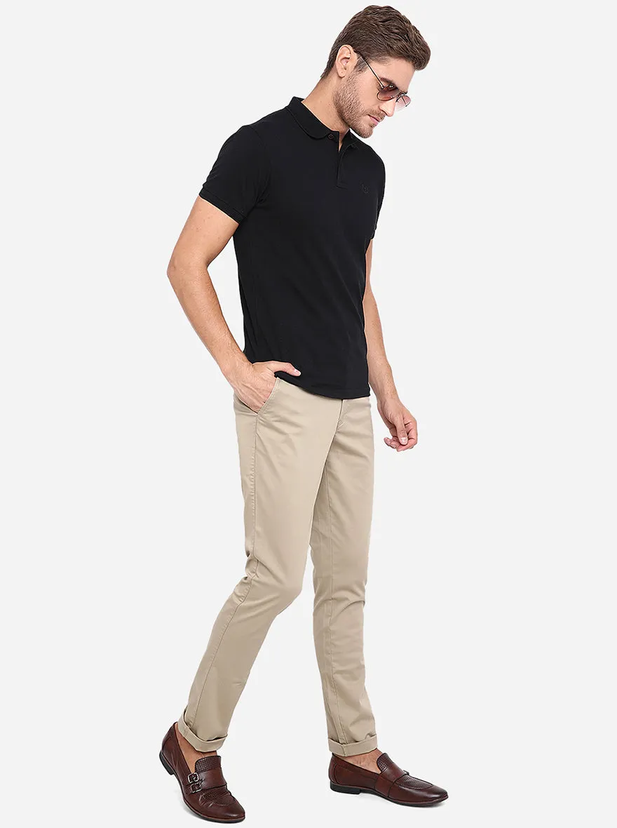 Khaki Dobby Uno Fit Casual Trouser | JadeBlue