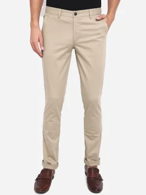 Khaki Dobby Uno Fit Casual Trouser | JadeBlue