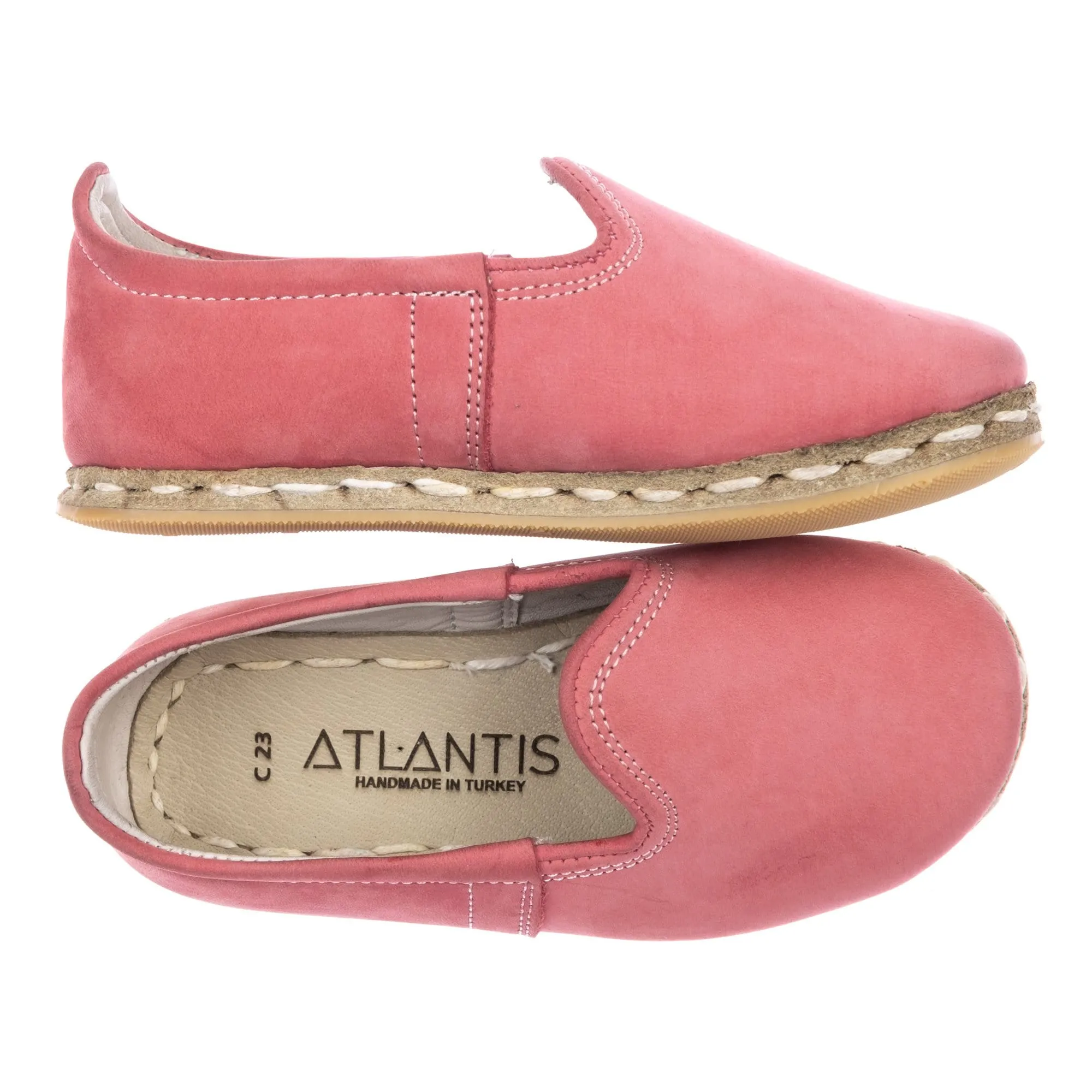 Kids Pink Leather Shoes