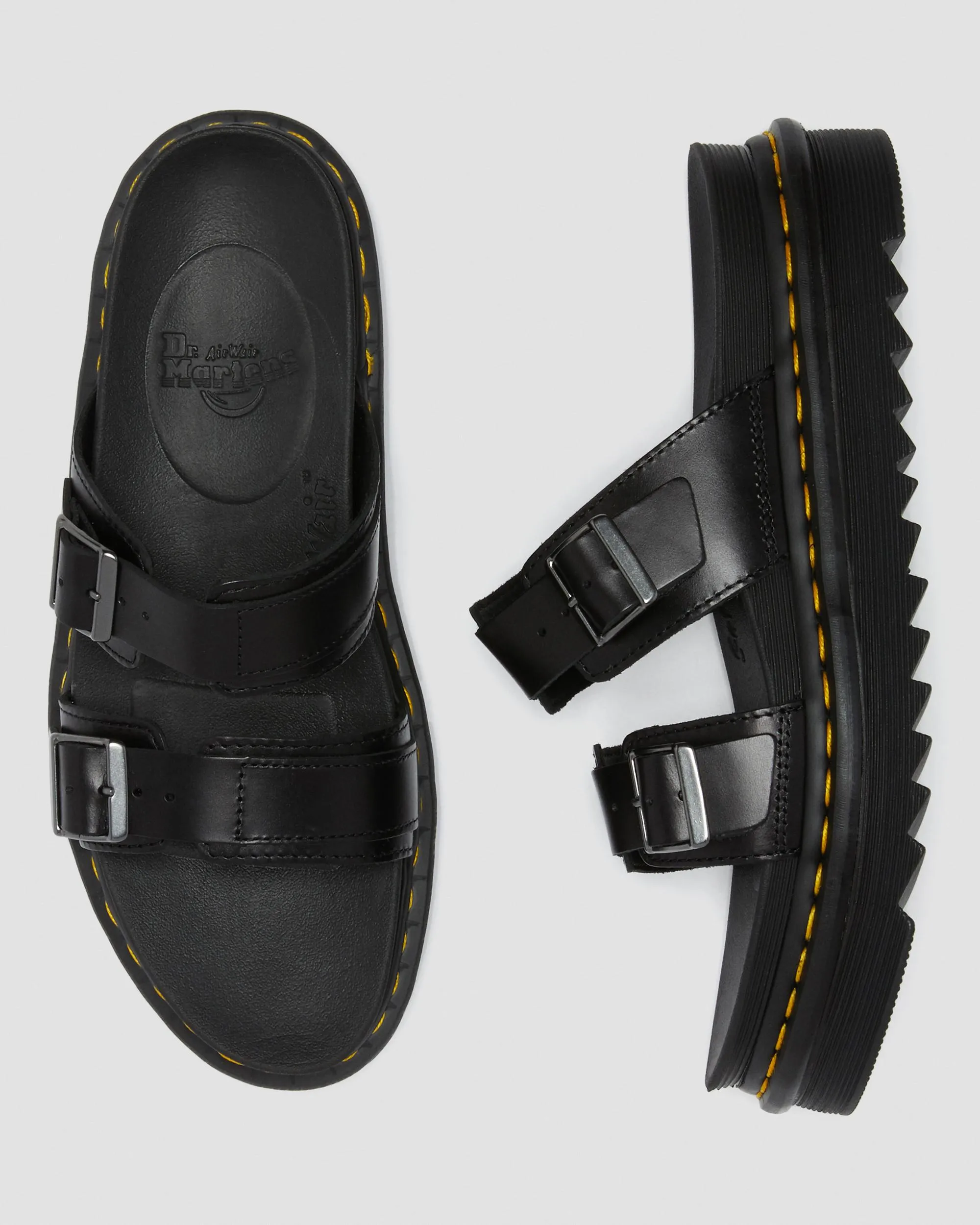 Leather slippers with buckles Myles Brando Dr. Martens