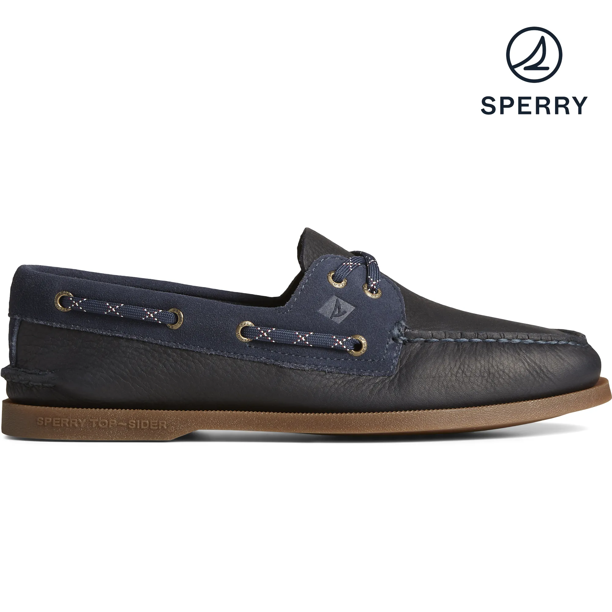 Men's Authentic Original Tumbled/Suede Boat Shoe - Navy (STS24532)