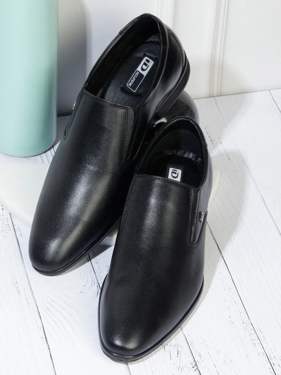 Men's Black Regular Toe Formal Slip On (ID2170)