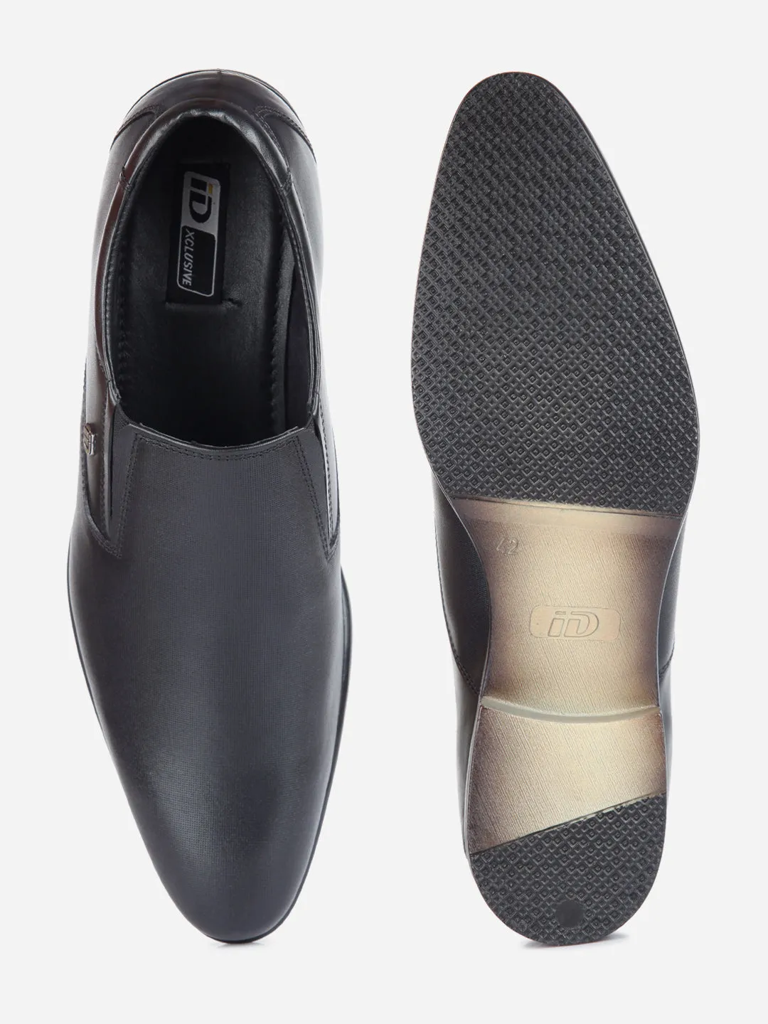 Men's Black Regular Toe Formal Slip On (ID2170)