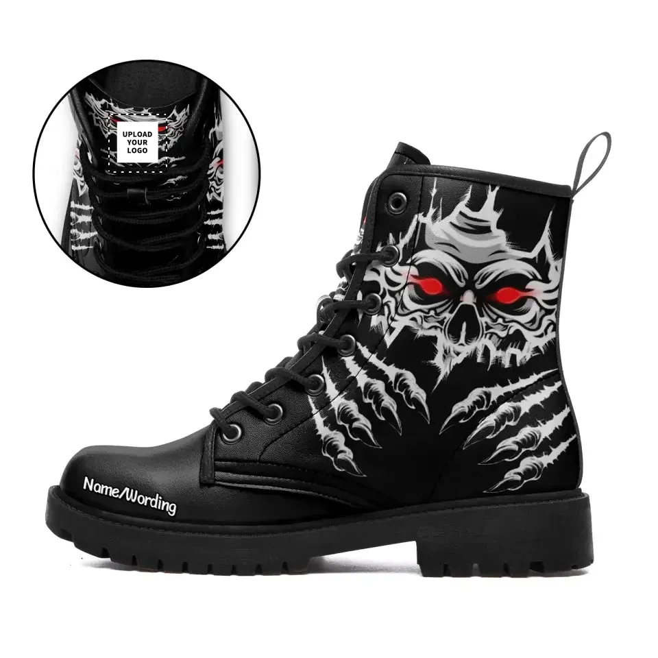 Personalized Gothic Boots, Custom Skull Boots, Skeleton and Ghost Boots