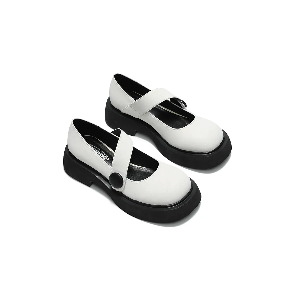 Round-Toe Low-Cut Platform Mary Jane Shoes