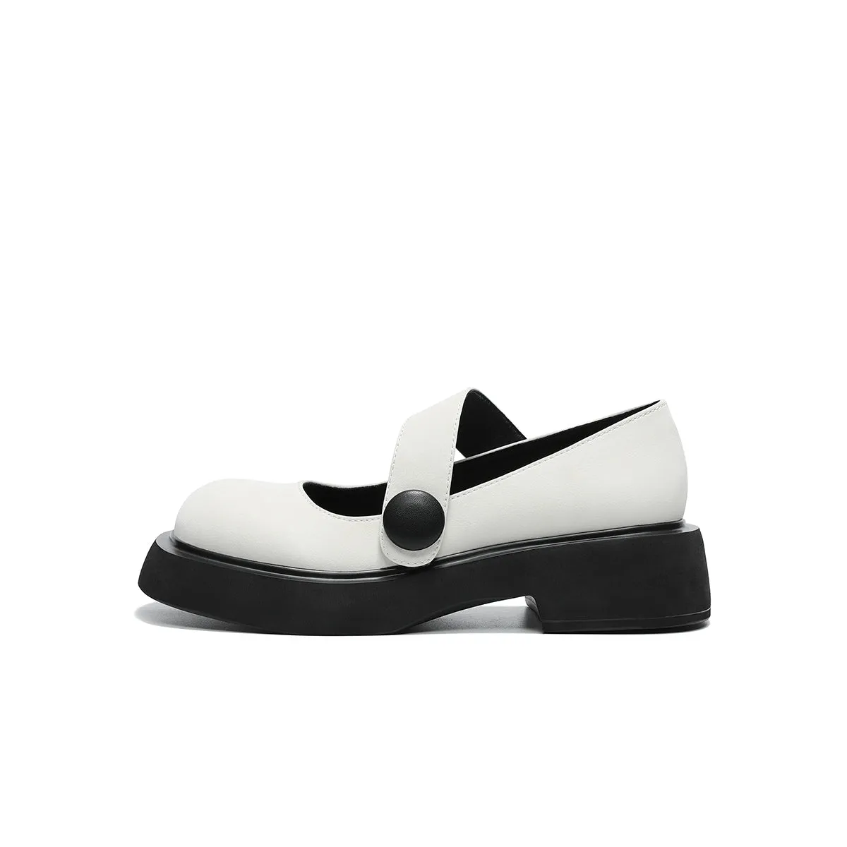 Round-Toe Low-Cut Platform Mary Jane Shoes