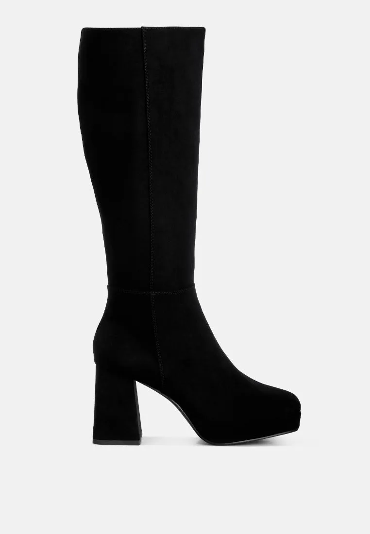 Ryo Calf-Length Micro Suede Boots