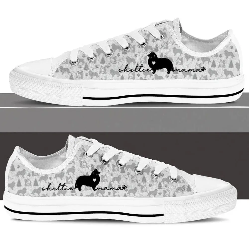 Shetland Sheepdog Low Top Shoes - Dog Walking Shoes Men Women, Dog Printed Shoes, Canvas Shoes For Men, Women