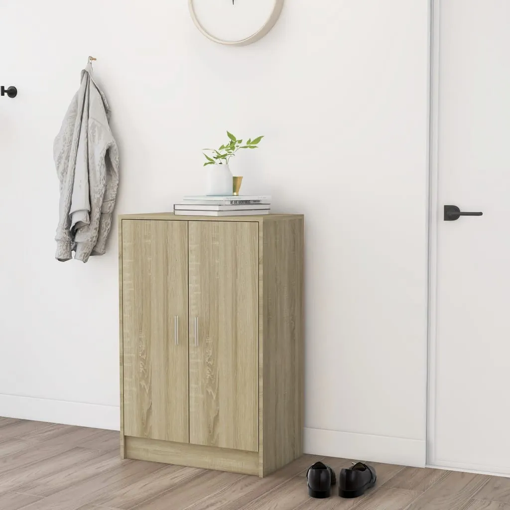 Shoe Cabinet Sonoma Oak 60x35x92 cm Engineered Wood