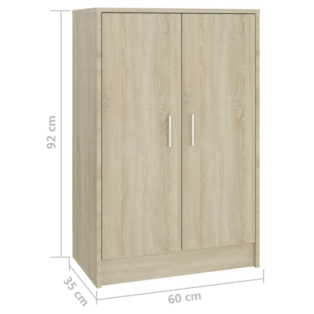 Shoe Cabinet Sonoma Oak 60x35x92 cm Engineered Wood