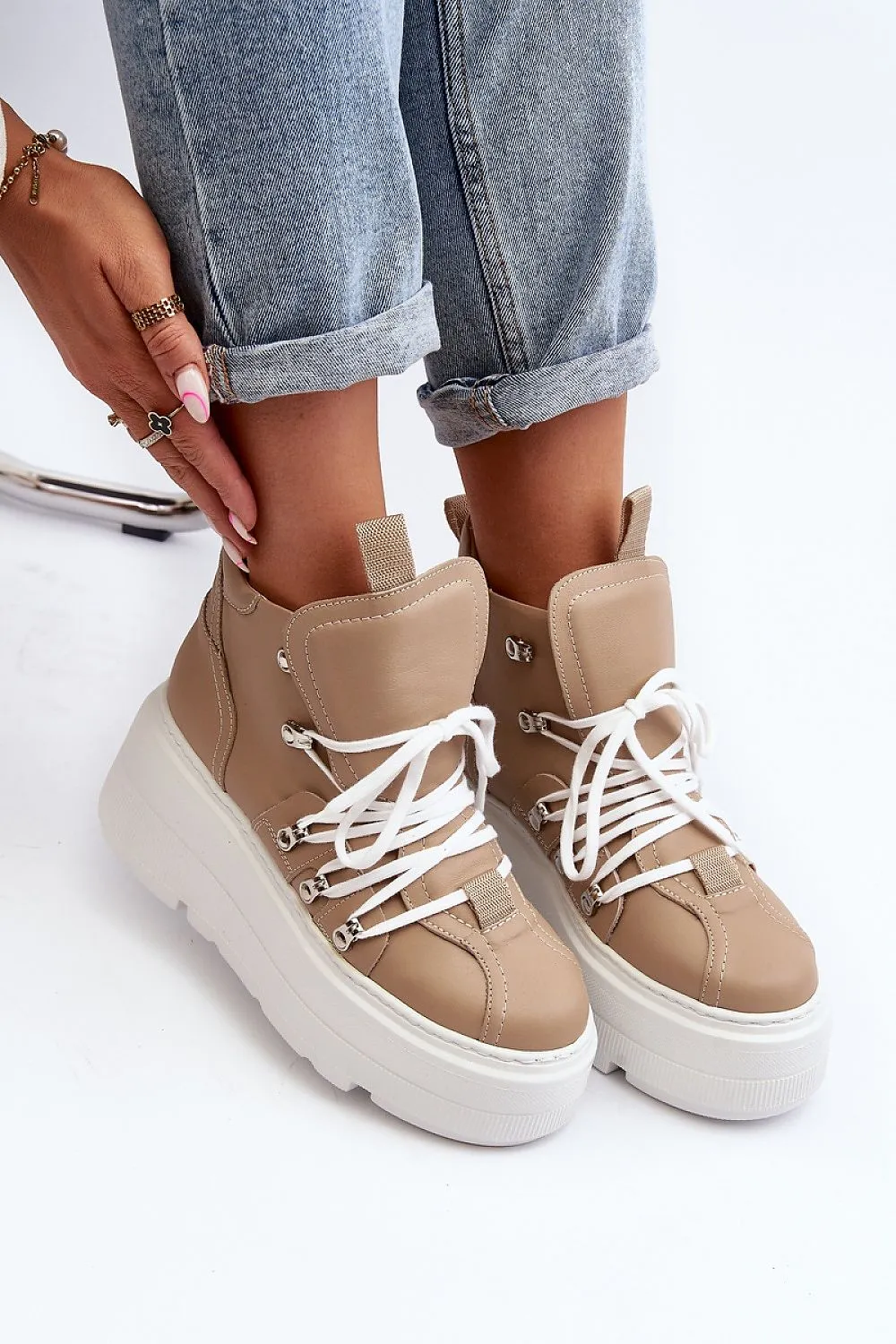 TEEK - Platform Laced High-Top Boots