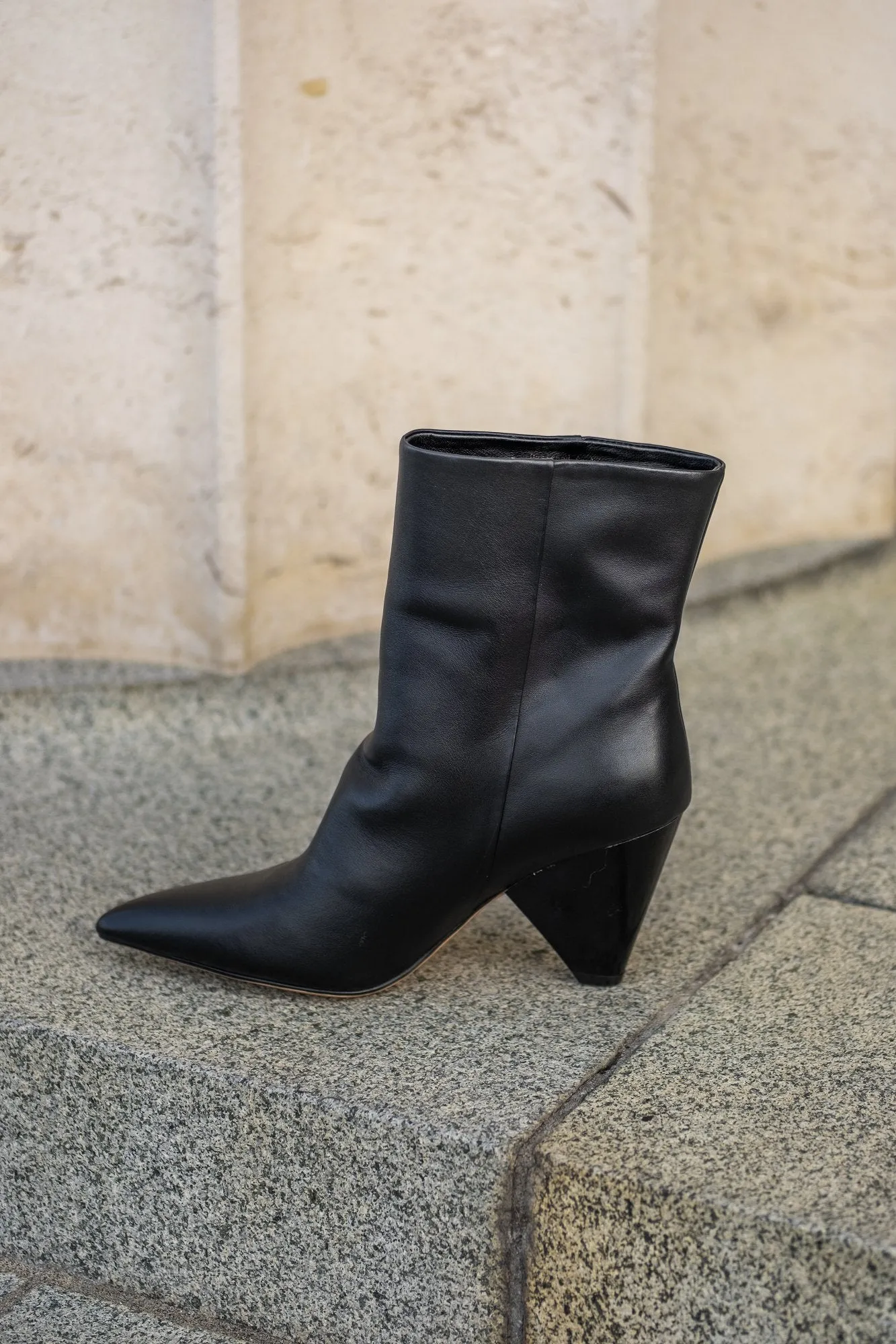 Tony Wedge Heel Boot Black