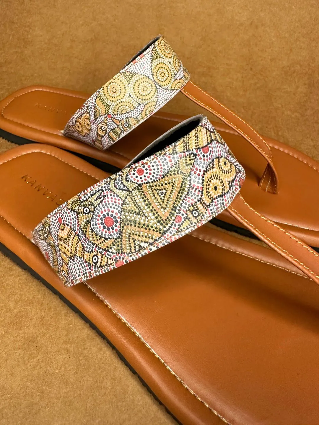 Traditional  Grey Bhil Art Chappals