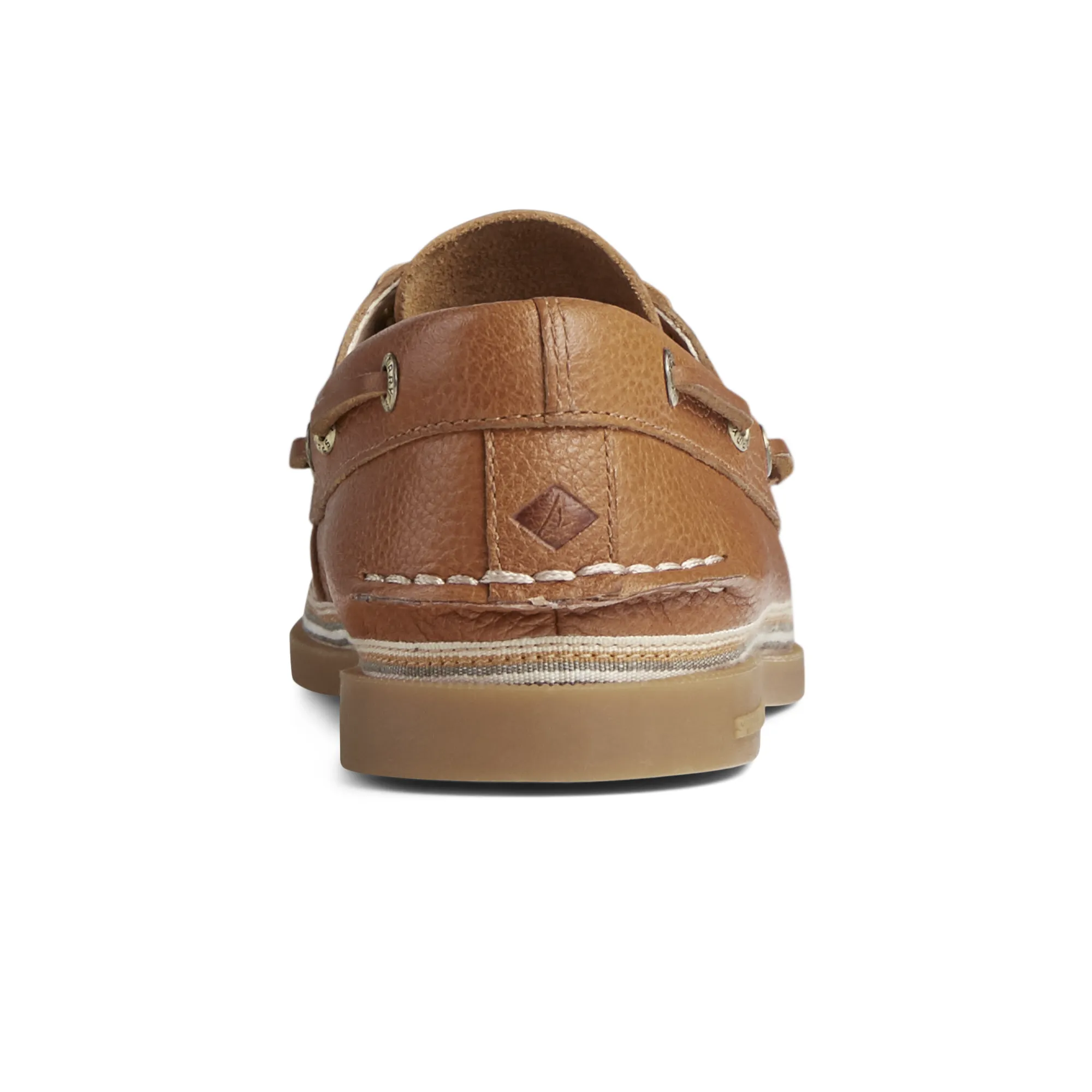 Women's Authentic Original 2 Eye Tumbled Leather Tan Boat Shoes (STS85424)